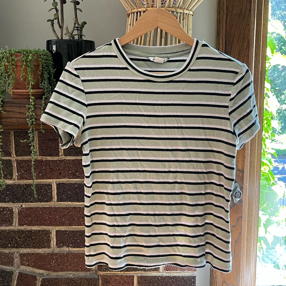 MONKI Magdalena Organic Cotton Stripe T-Shirt | size L